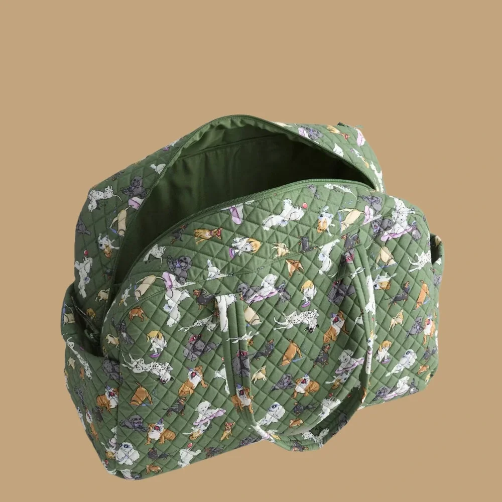 New Vera Bradley Large Weekender Travel Luggage Bag Dog Park Green